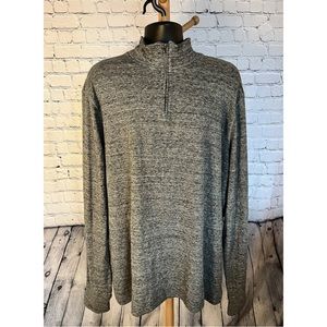 J.Crew Knit Goods Pullover Men's Large Gray Soft Cotton Casual Quarter Zip XXL-T